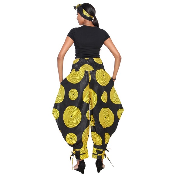 Women's High Waisted Printed Baggy Pants - Picture 2 of 8